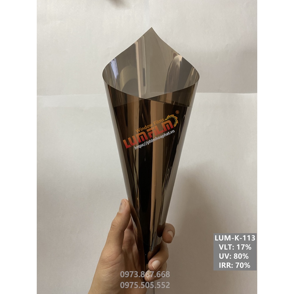 Phim cách nhiệt nhà kính màu vàng kim phản quang ( dễ dán tại nhà)