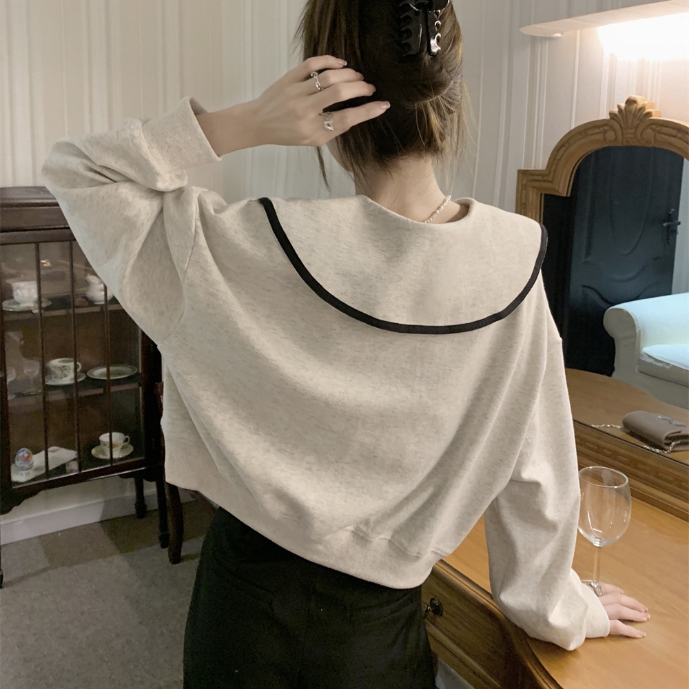 SUXI Áo Sweater Cổ Búp Bê Dáng Rộng Thời Trang Thu Đông Dành Cho Nữ