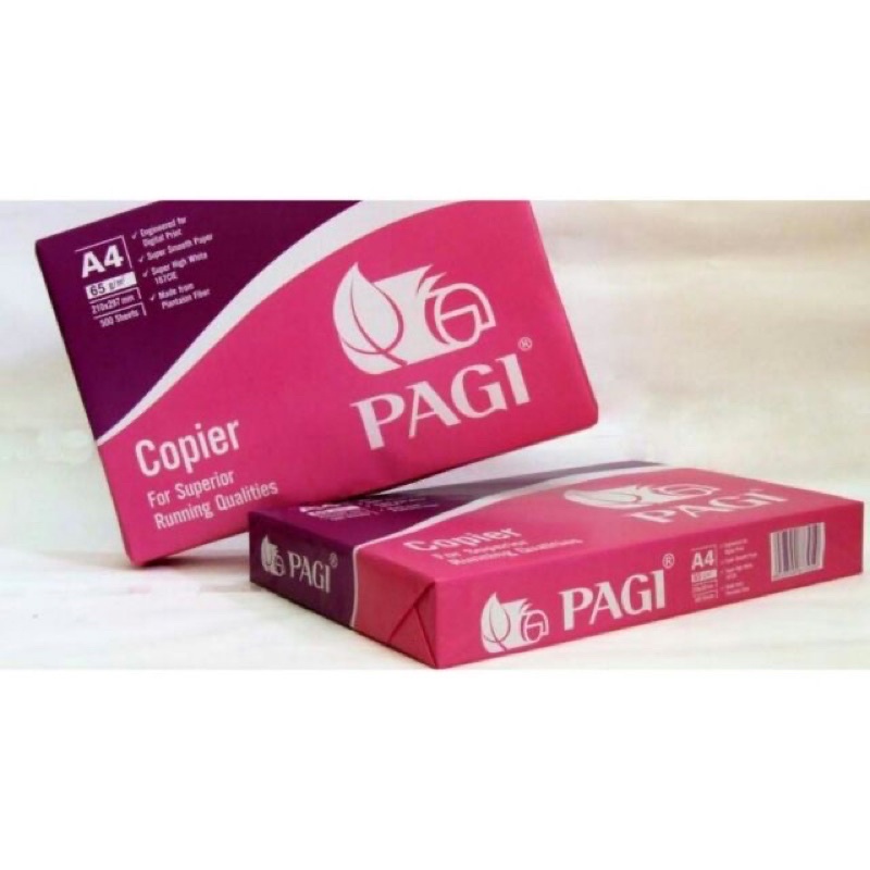 1 ram giấy A4 PAGI / BAI BANG / HONG HA dịnh lượng 65 gsm