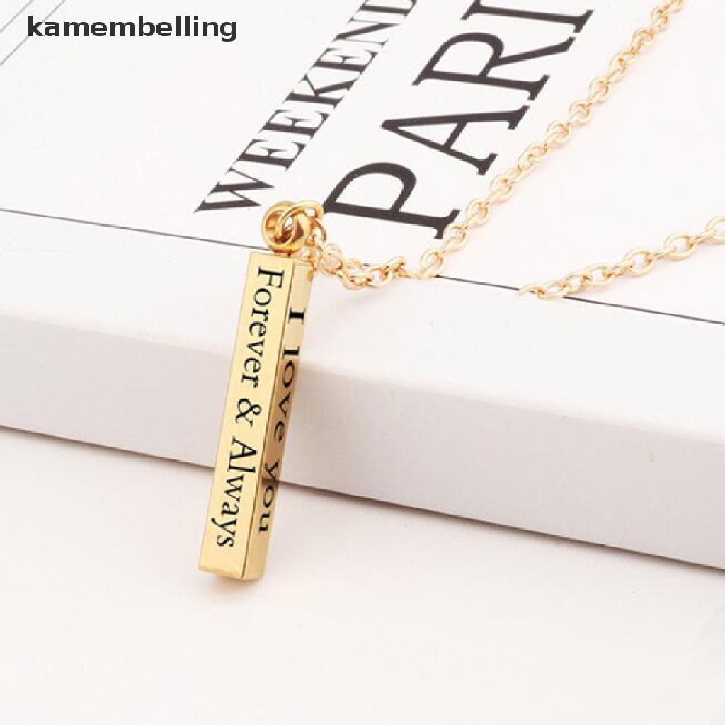 Vòng cổ Mặt Cột Điều Ước Bằng Thép Không Gỉ kamembelling I Love You Cho Người Yêu EN