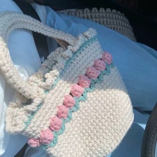 Crochet tulip handbag - túi len tulip