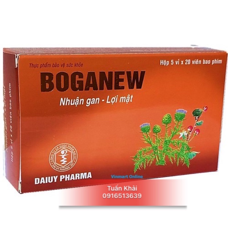 Bổ gan BOGANEW hộp 100 viên - Bổ gan - lợi mật - Tăng cường chức năng gan