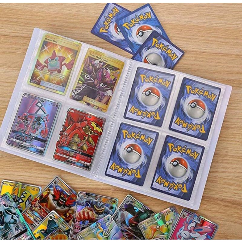 Album đựng thẻ bài Pokemon hoạ tiết mới tặng kèm 120 thẻ Tiếng Trung