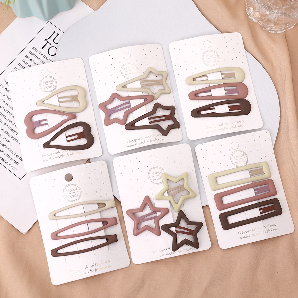 Set 3 Kẹp Tóc Kim Loại Hình Ngôi Sao Năm Cánh Thời Trang Cho Bé Gái