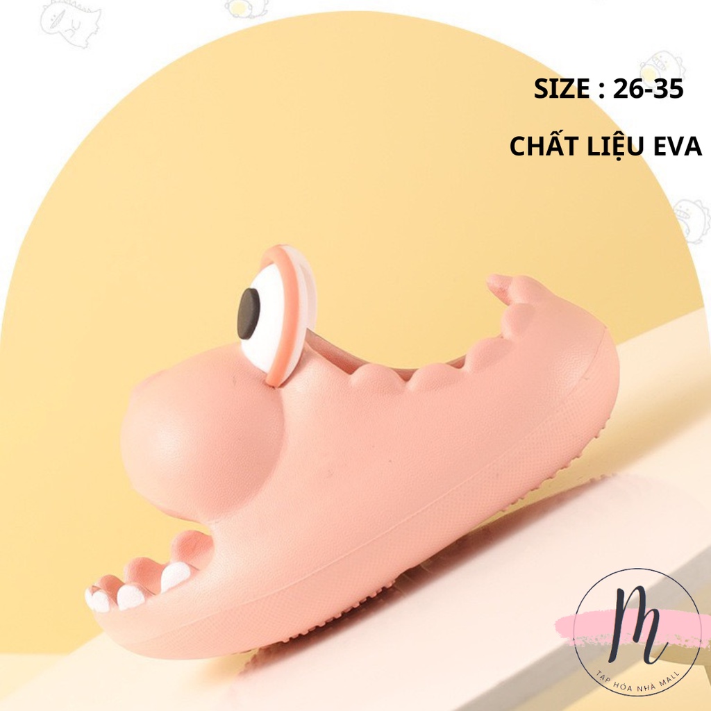 Dép quai ngang cá sấu cho bé và mẹ dép khủng long mắt to siêu cute phong cách Ulzzang có ảnh thật hottrend 2022