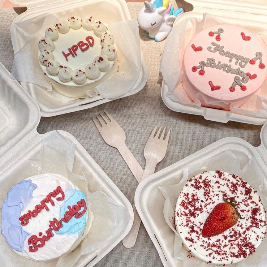 50 Hộp bã mía đựng bánh bento, thực phẩm, bánh kẹo màu trắng