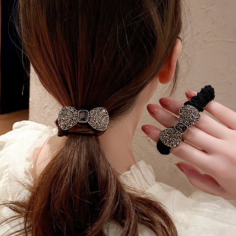 Dây Cột Tóc Co Giãn Đính Đá Pha Lê Lấp Lánh Thời Trang Cho Nữ