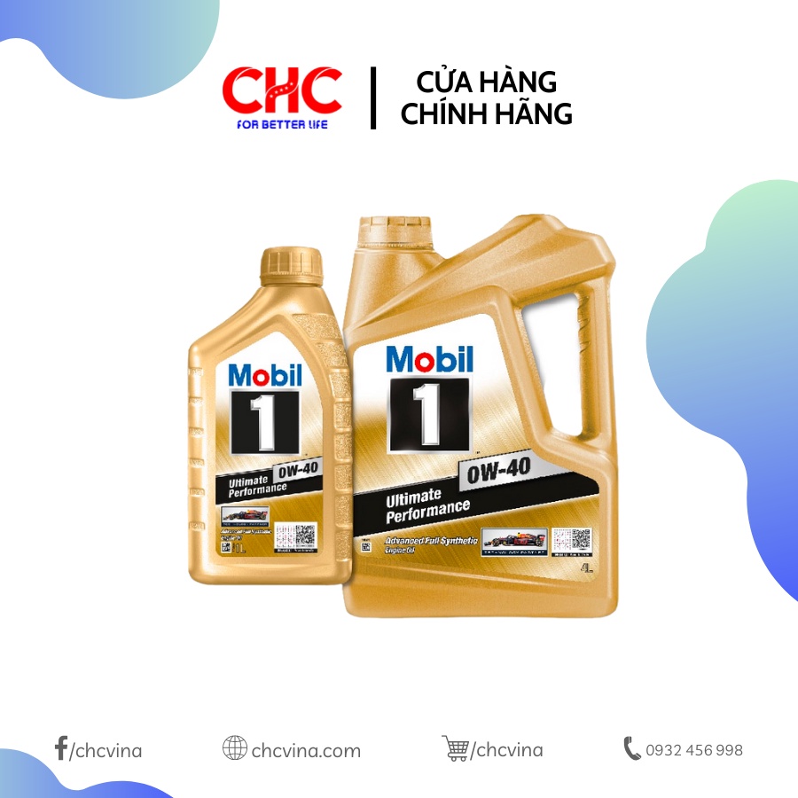 Dầu nhớt xe hơi cao cấp Mobil-1 0W40 4L chạy 15000km - 20000km