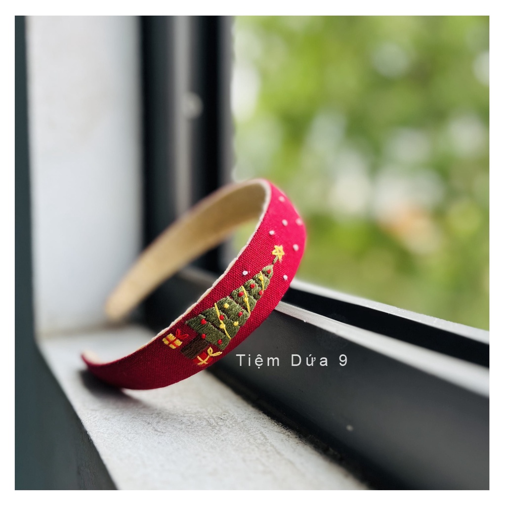 Bờm cài tóc thêu tay noel - Quà tặng Noel cao cấp