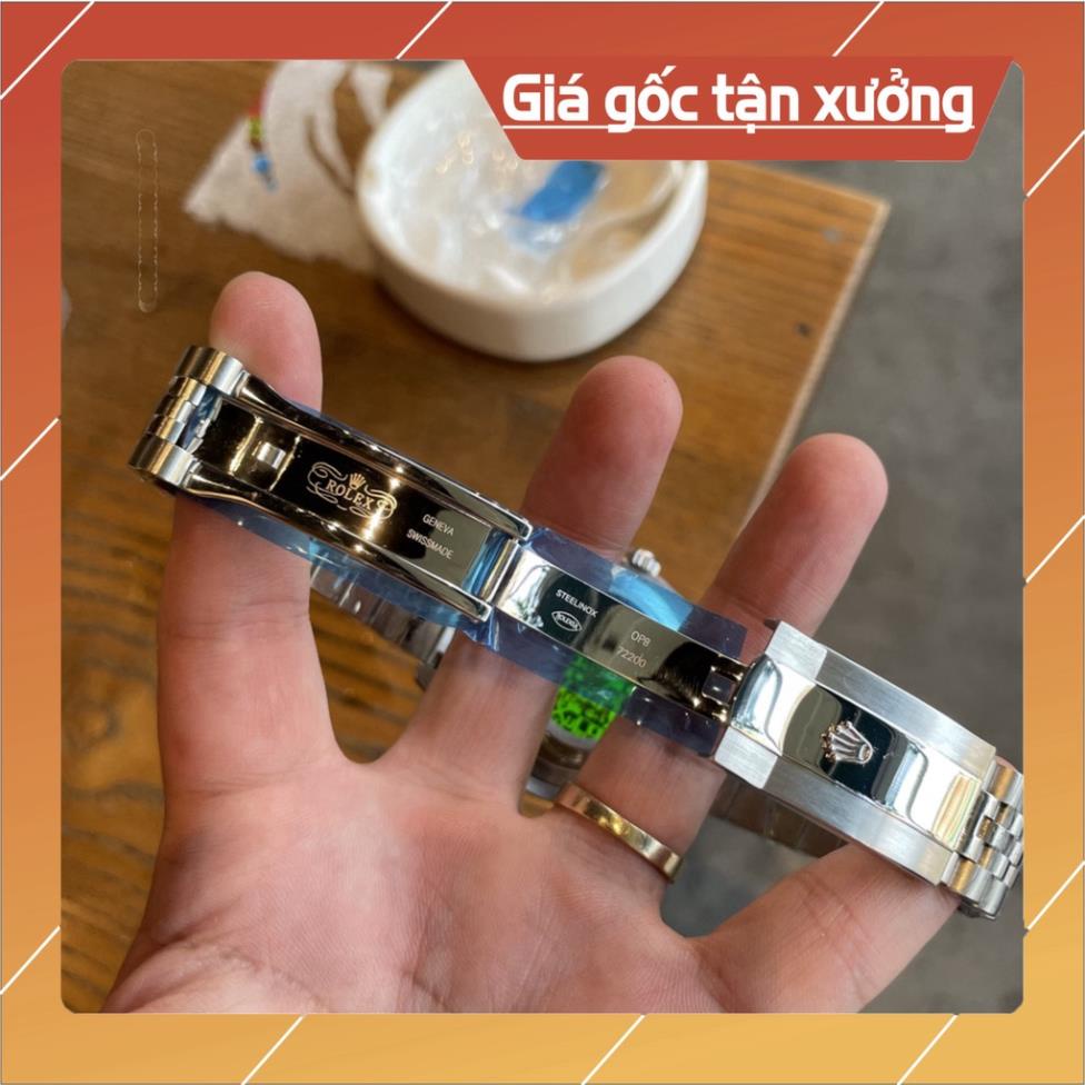 Đồng Hồ Nam RoLex Day-Date Sapphire RA82 Mặt TRẮNG viền đá Máy cơ Automatic Nhật