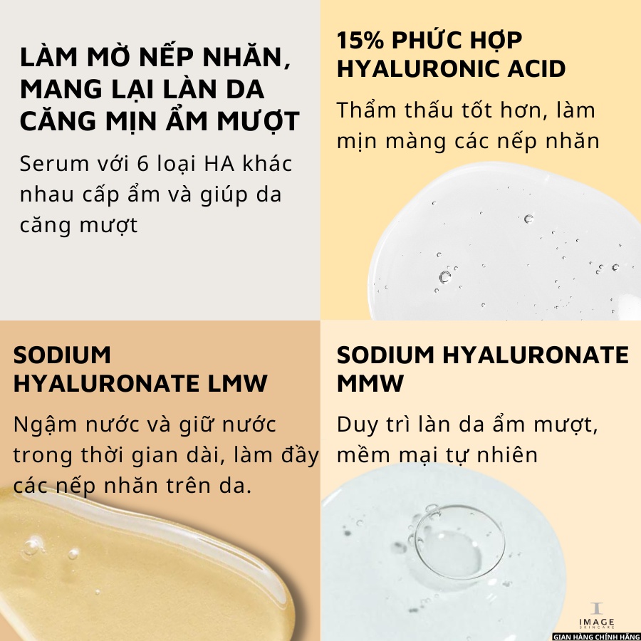Tinh chất làm căng mịn và dưỡng ẩm Image Skincare Ageless Total Pure Hyaluronic 6 Filler 30ml