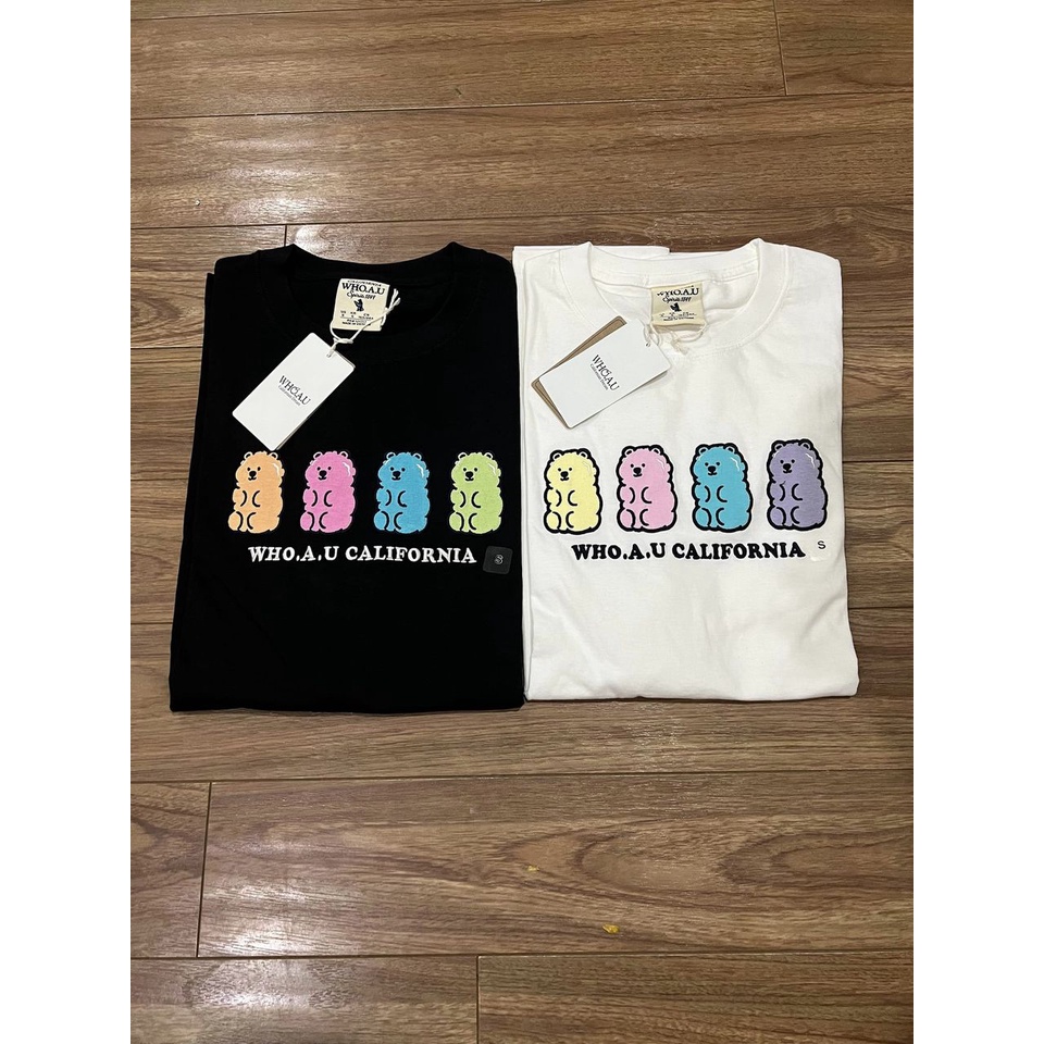 Áo thun hình 4 gấu WHO.A.U California sale 85%