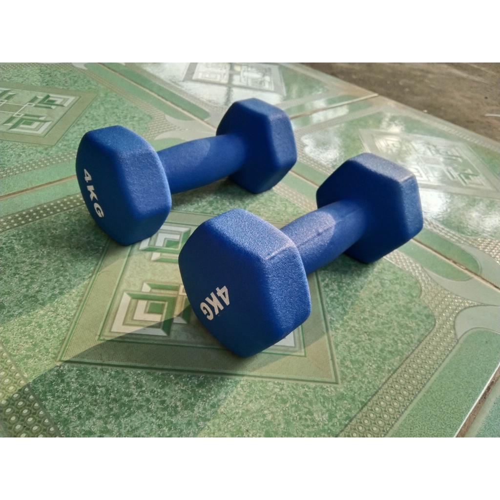 Cặp tạ tay lục giác bọc cao su dành cho nữ giới 4kg