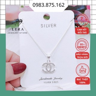 Dây chuyền nữ bạc ta mặt cha.nel, vòng cổ bạc nữ bạc ta nguyên chất thiết kế LERA