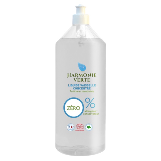 Nước rửa chén sinh học đậm đặc bạc hà Harmonie Verte - Laboratoire Gravier - 1L