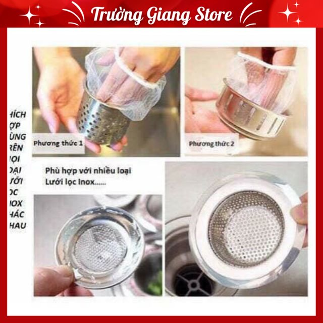 Túi Lọc Rác Gói 100 Cái Lọc Sạch Sẽ Rác Thải, Cặn Bẩn Ngăn Ngừa Tắc Cống Tiết Kiệm Thời Gian Dọn Dẹp