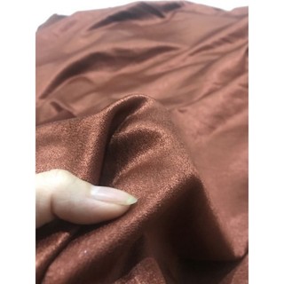 Vải tafta màu nâu đồng nhũ nhung dày mềm co dãn nhẹ giá 1m_