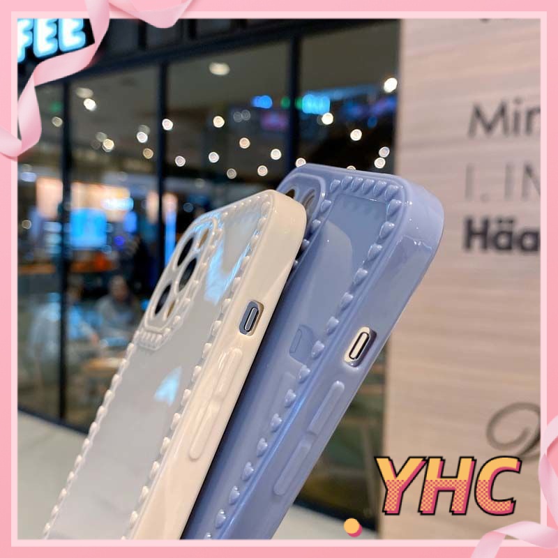 Ốp Điện Thoại Màu Trơn Họa Tiết Trái Tim Cho iPhone 6s 6splus 7 7plus 8 8plus X XS 11 12 Pro Max Plus Promax-020