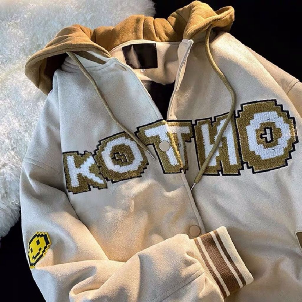 Áo khoác hoodie unisex - rew2021 - áo bomber có mũ in chữ untok chất vải nỉ dày dặn phong cách ullzzang 2 màu đen, vàng