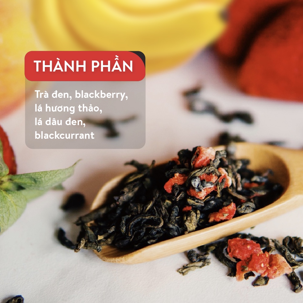 Trà đen Tess Berry Bar Vị Mâm Xôi Và Quả Lý Chua Đen 20 gói/hộp