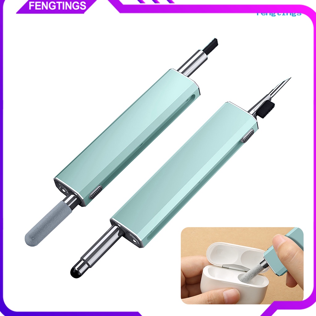 Cọ Làm Sạch Tai Nghe Bluetooth Hai Đầu Bằng Kim Loại Đa Năng Cho Bàn Phím Kỹ Thuật Số
