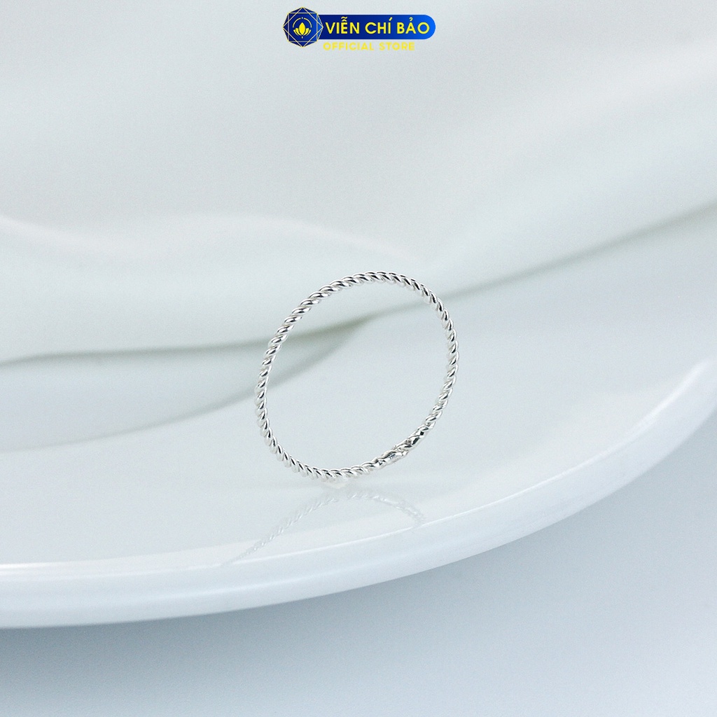 Nhẫn xoắn tròn basic chất liệu bạc 925 thời trang phụ kiện trang sức nữ thương hiệu Viễn Chí Bảo N400055x