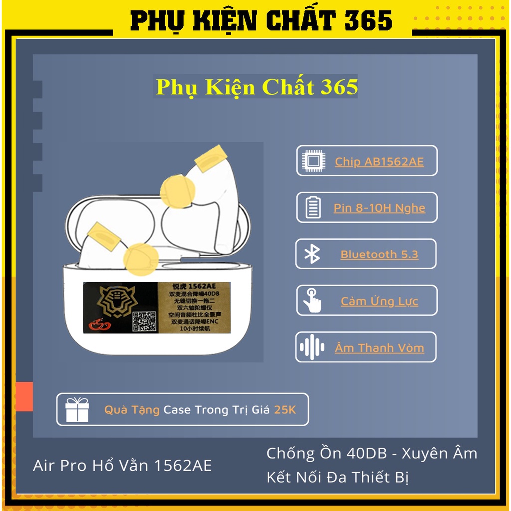 1562AE, Tai Nghe Bluetooth EP PRO Hổ Vằn 1562AE, Xuyên Âm Chống Ồn Siêu Đỉnh