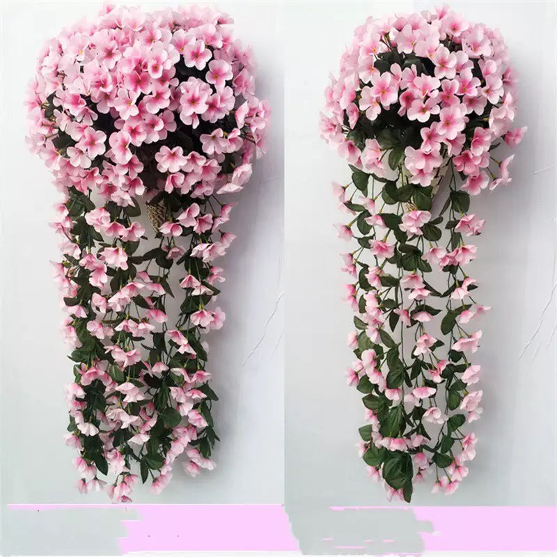 Chùm hoa rũ hoa đỗ quyên treo tường trang trí nhà cửa,tường, ban công