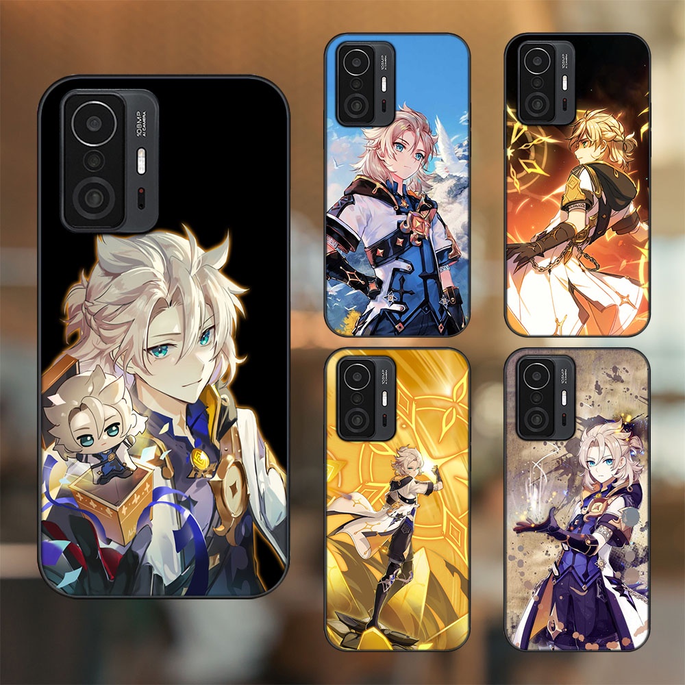 Ốp lưng Xiaomi 11T Pro 5G viền đen in hình Albedo Genshin Impact