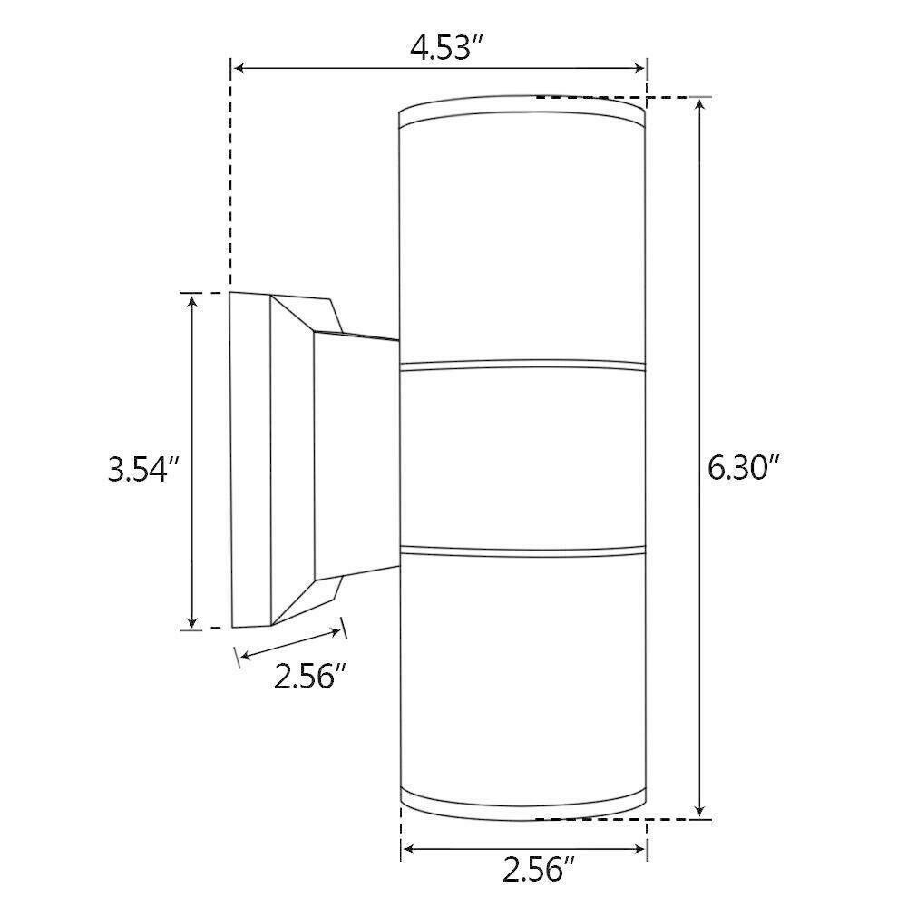 Đèn LED Gắn Tường Hai Đầu Hình Trụ Màu Đen Đơn Giản