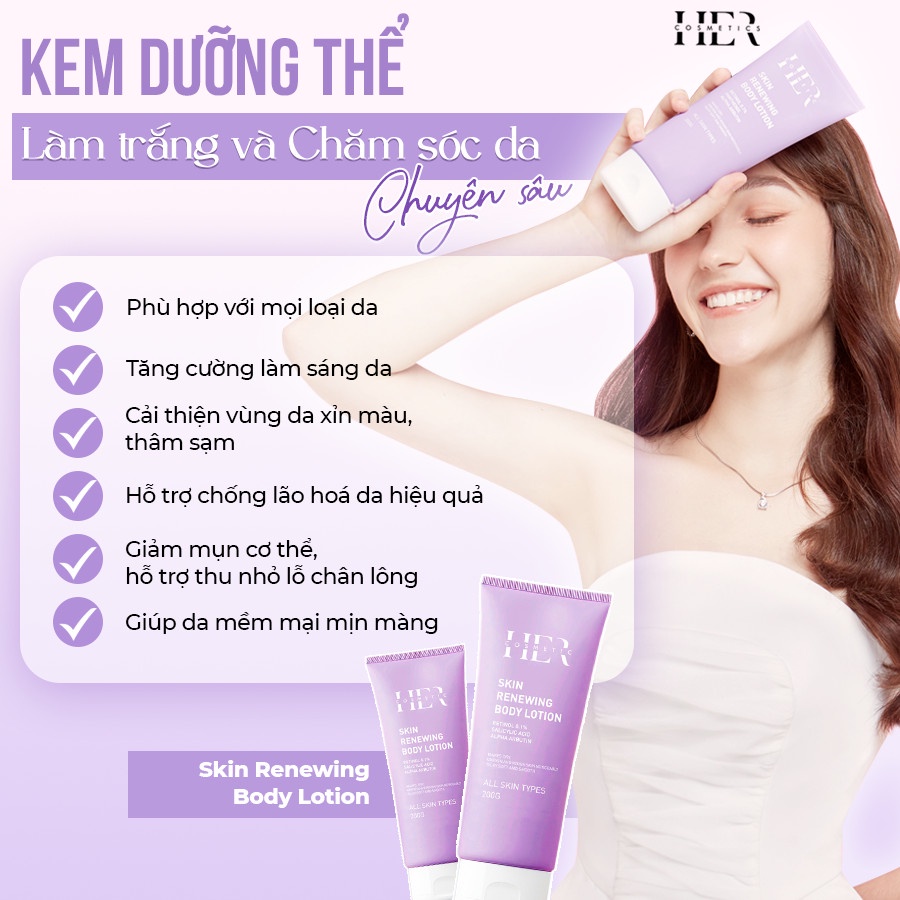 Kem Skin Renewing Body Lotion 200g Tặng Túi Tắm Trắng 50gr
