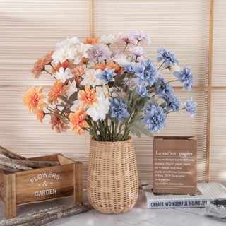 Hoa Thược Dược Giả Cao Cấp 1 Cành 5 Hoa, Cành Hoa Khô Lụa Decor Trang Trí Nhà Cửa, Văn Phòng, Để Bàn