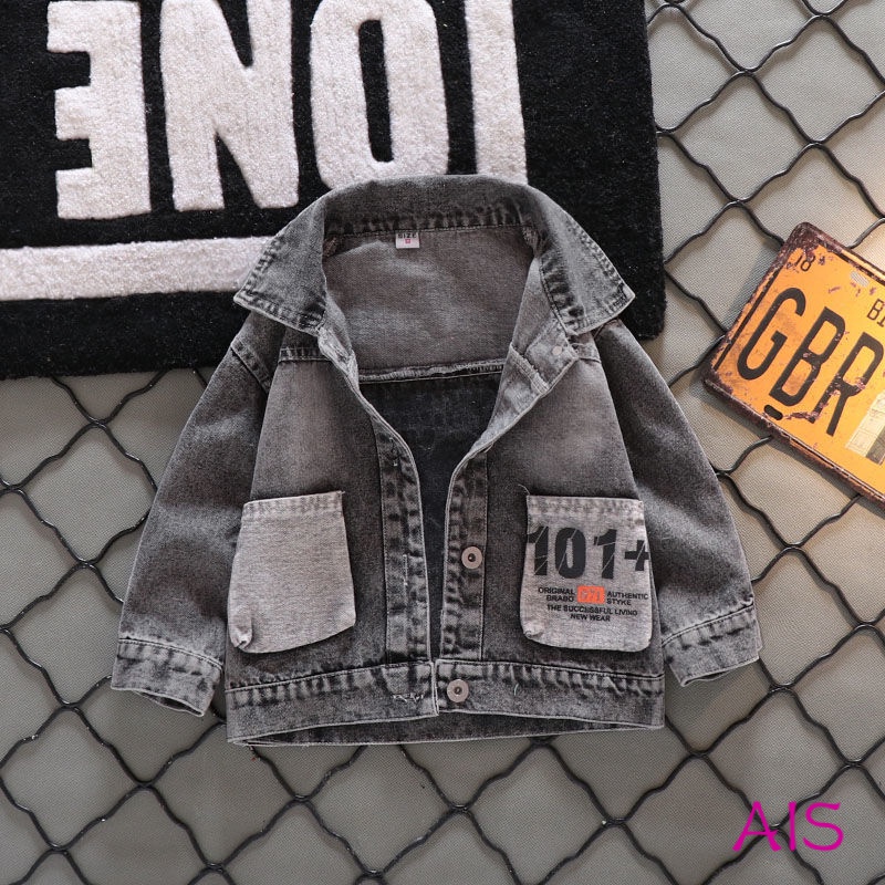 Áo Khoác Jean In Họa Tiết Hoạt Hình Cho Bé Trai