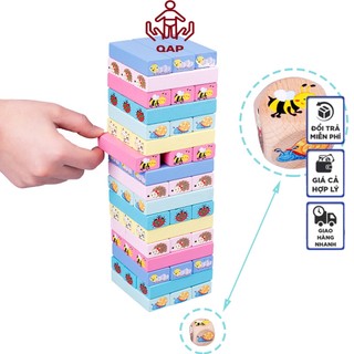 Đồ chơi rút gỗ màu hình con vật-QAP