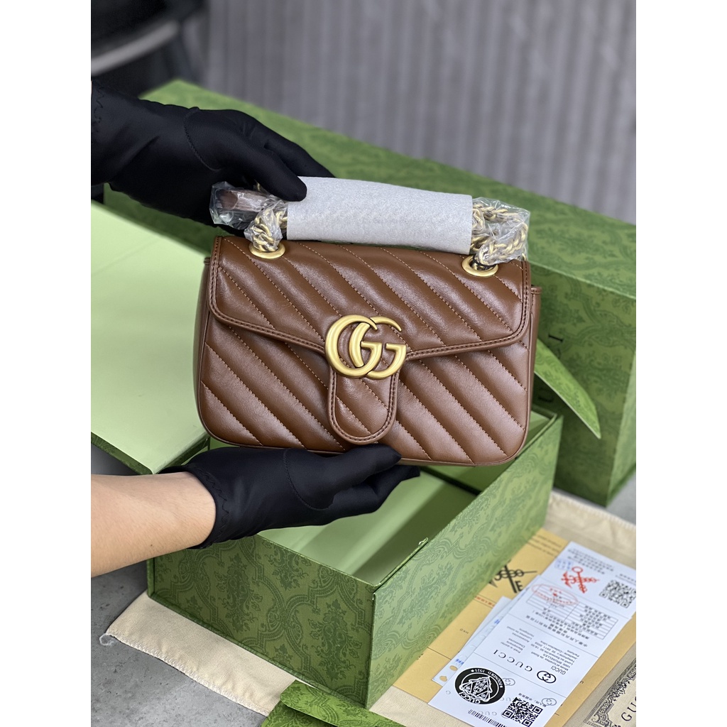 Túi GC Marmont Mini Tag Vàng Da Thật Size 22 Full Box