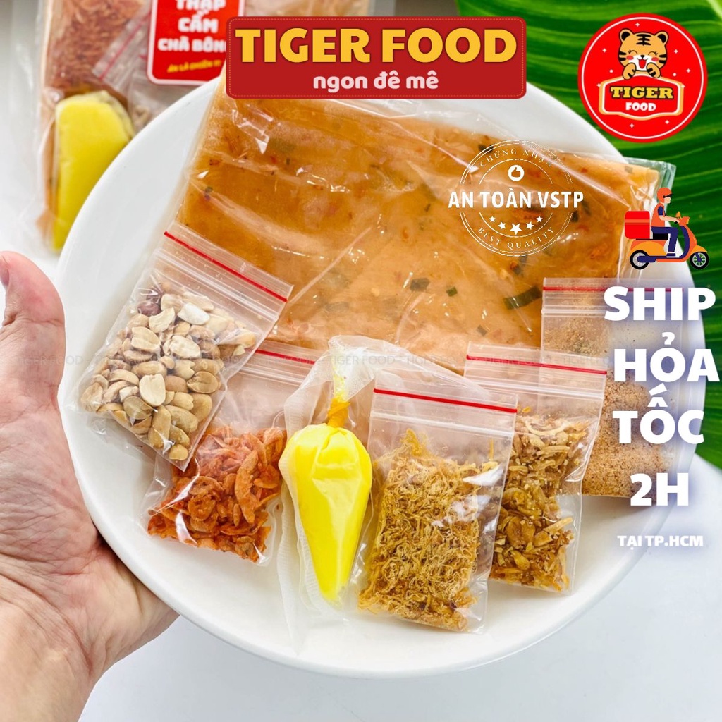 Bánh tráng dẻo tôm lục vị chà bông 💖TIGER FOOD💖 Bánh tráng dẻo full topping 7 món siêu ngon - Đặc sản Tây Ninh