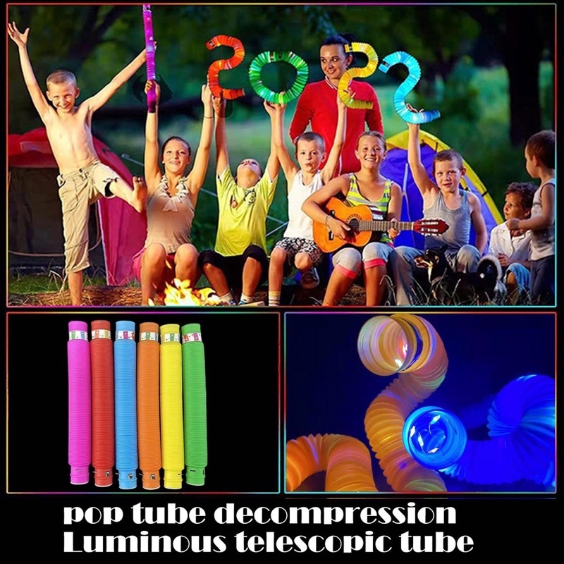 Đồ Chơi Ống Pop Lò Xo Có Đèn LED Phát Sáng Cảm Biến Màu Sắc-Ống POP giúp giảm stress độc đáo