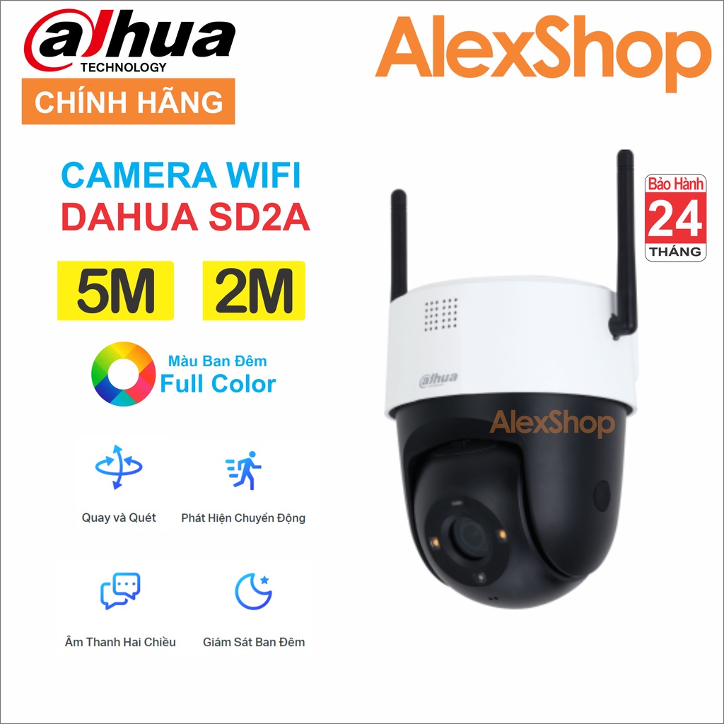 Camera Wifi Dahua SD2A500 (5M) Xoay 360, Màu Ban Đêm, Đàm Thoại 2 Chiều - Chính Hãng Bh 2 Năm