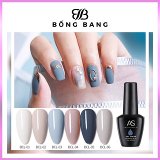 Sơn móng tay gel Sơn gel AS sơn nail dùng máy hơ gel tone màu trắng kem xanh ghi xám BỐNG BANG mã BCL 15ml