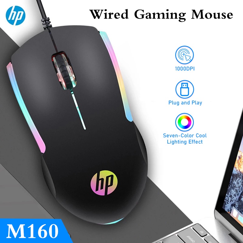 Chuột Gaming HP M160 Có Dây DPI 1000 LED NềN 3D Cho Laptop / Pc #1