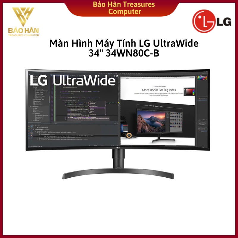 Màn Hình Máy Tính LG 34WN80C-B UltraWide 34'' IPS Cong QHD 60Hz HDR 10 - Hàng Chính Hãng