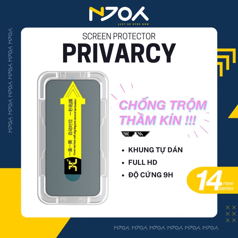 Kính Cường Lực Chống Trộm Autofit Kèm Khung Hỗ Trợ Tự Dán Chống Trầy Xước Độ Cứng 9h Ip 14 13 Pro Max 12 11 Max Njoyshop