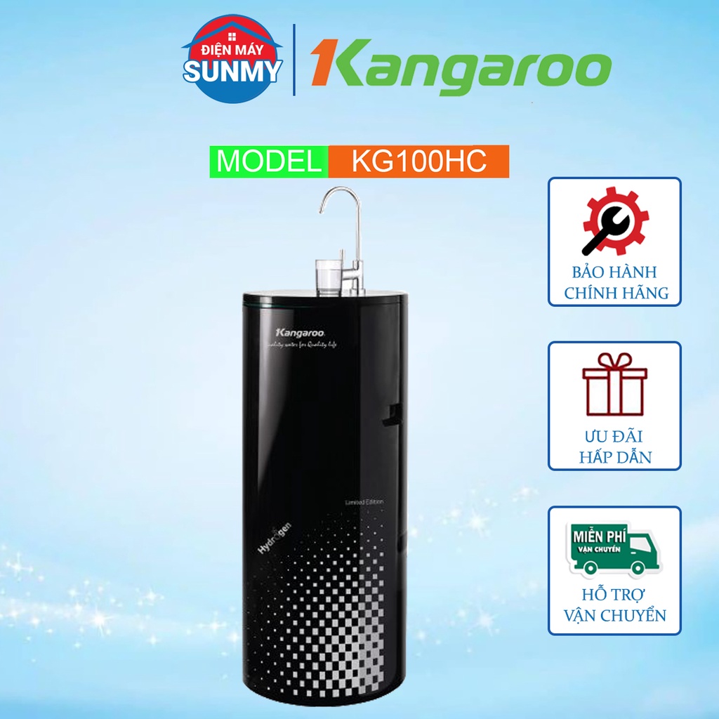 Máy lọc nước RO Hydrogen [Ảnh thật - bảo hành chính hãng] , Máy lọc nước Kangaroo KG100HC 10 lõi - h