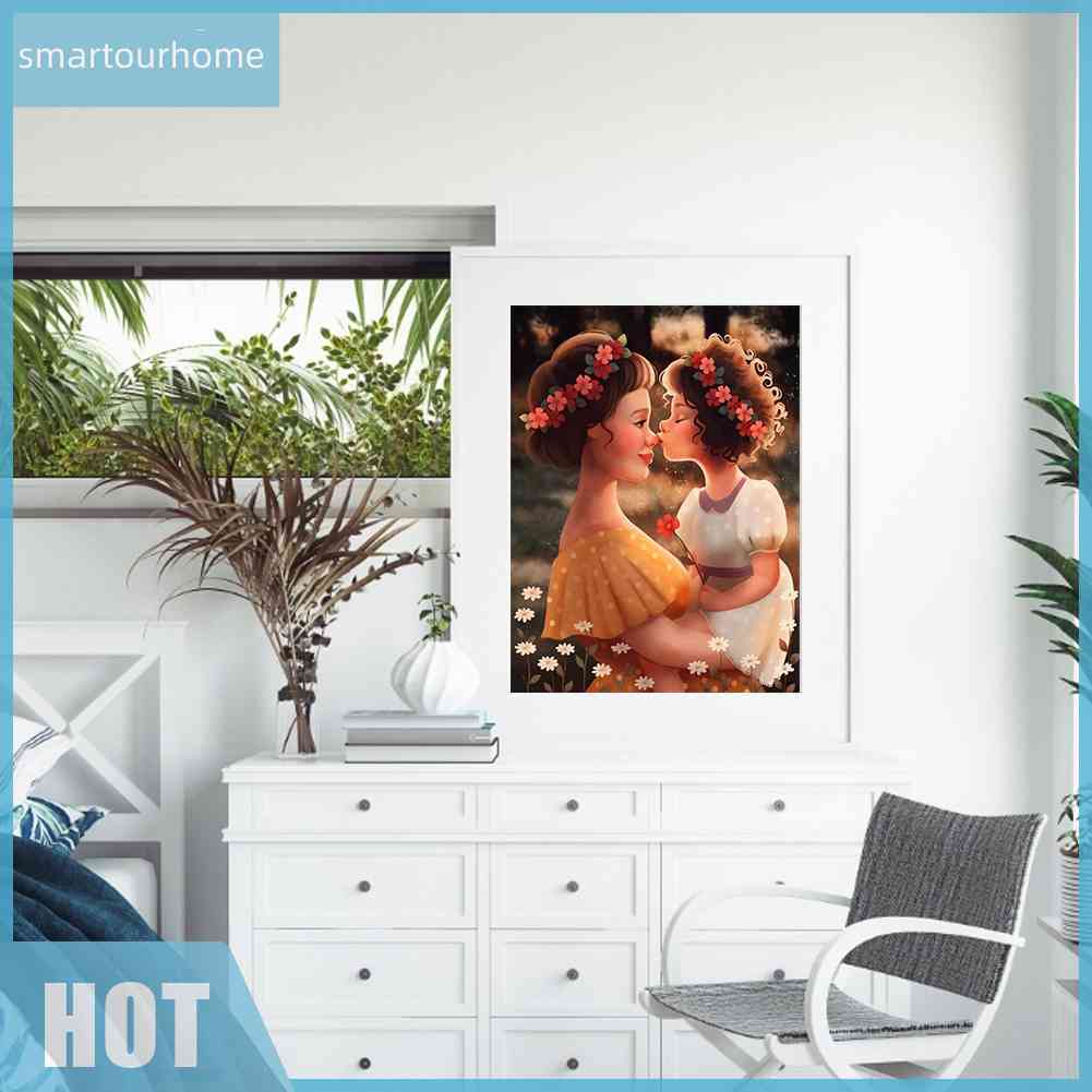 Bộ Tranh Đính Đá 5D Tự Làm Hình Mẹ Và Con Gái Mới