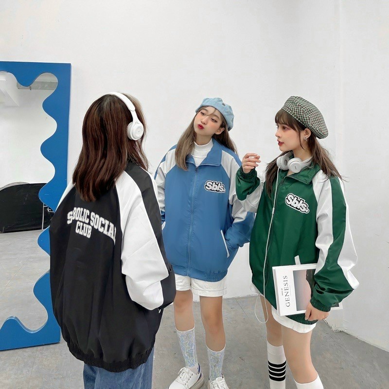 Áo Khoác Bomber Dù SBLS 2 Lớp Có Khóa Kéo Zip - FREESHIP - Gió Nam Nữ Cặp Đôi Mặc Thu Đông