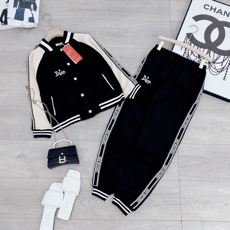 Set thể thao bomber  siêu phẩm Vải nỉ tàu dày dặn, phối bo len chuẩn mẫu