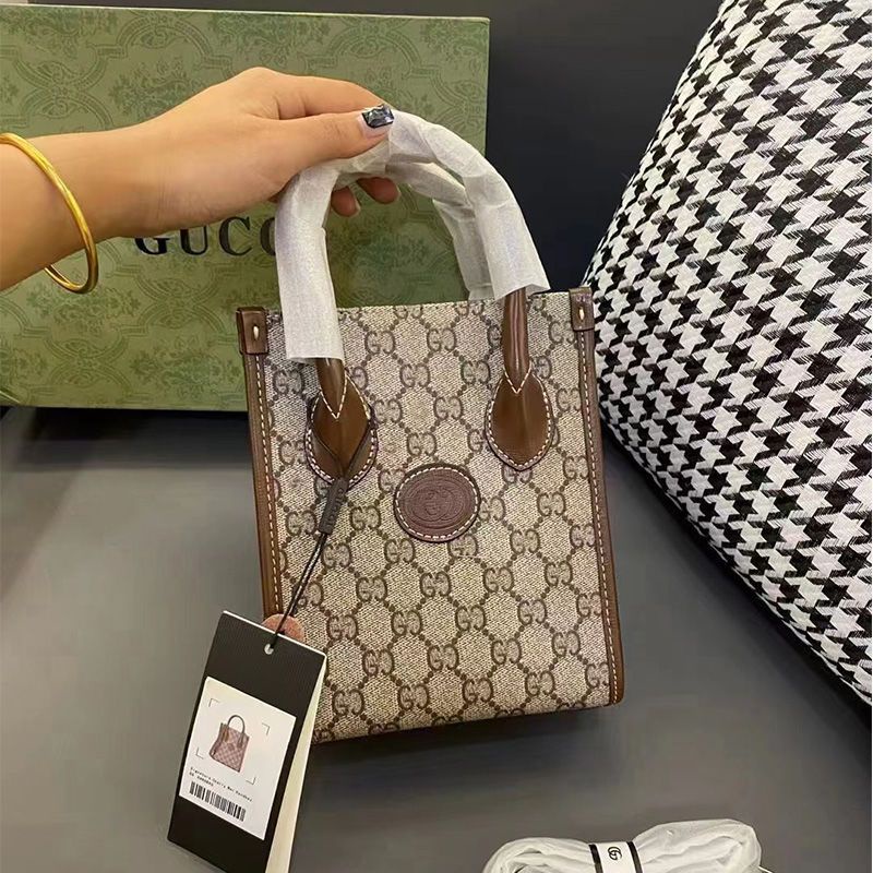 STO6 Gucci pure cowhide High version Kuqi mini tote piano music bag Xiao Zhan same style bag handbag carry out bag New