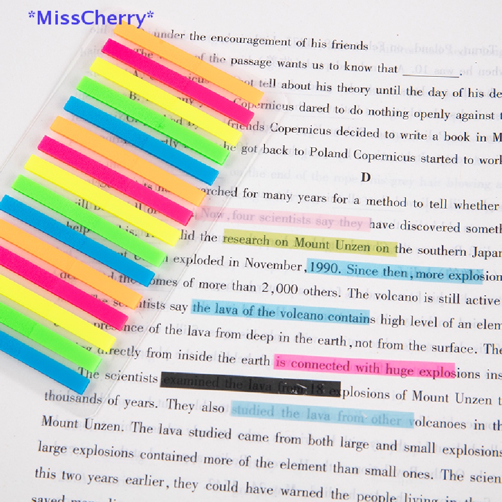 Bộ 300 Miếng Dán Ghi Chú Màu Dạ Quang Trong Suốt Mới