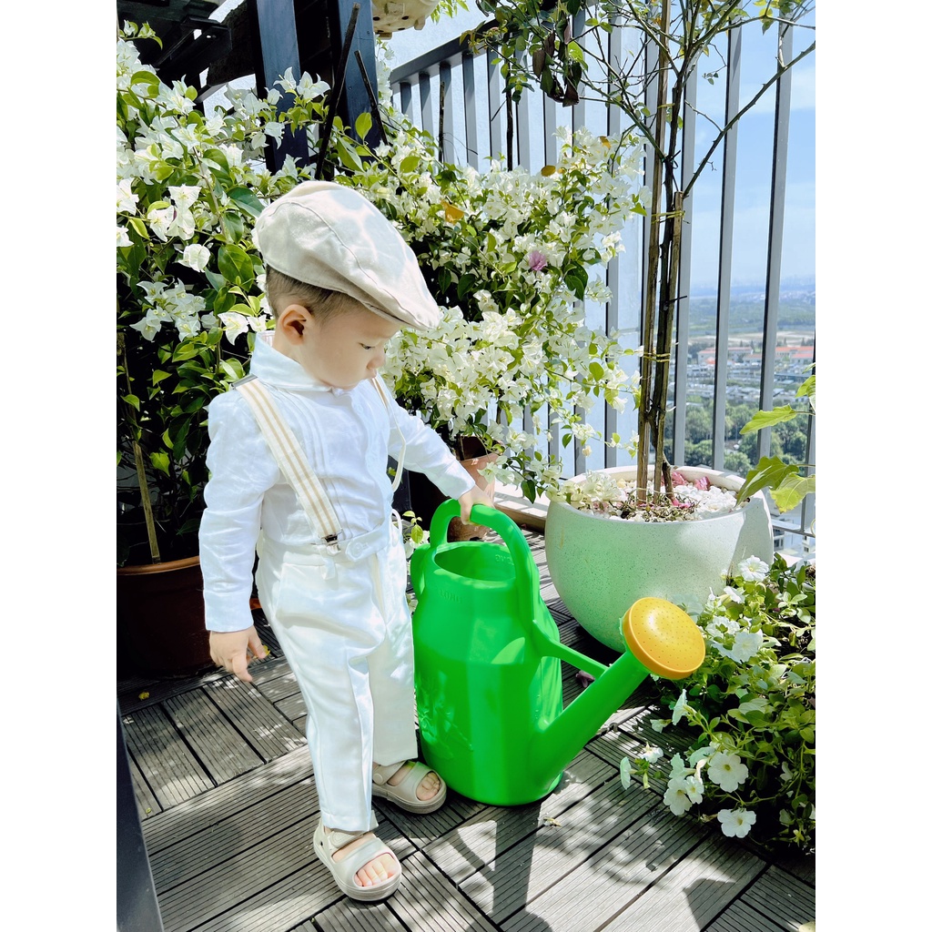  Áo sơ mi bé trai HEHEHIHI dài tay xếp ly vải Linen nhập khẩu Hàn Quốc mềm mịn mát an toàn cho bé A09 