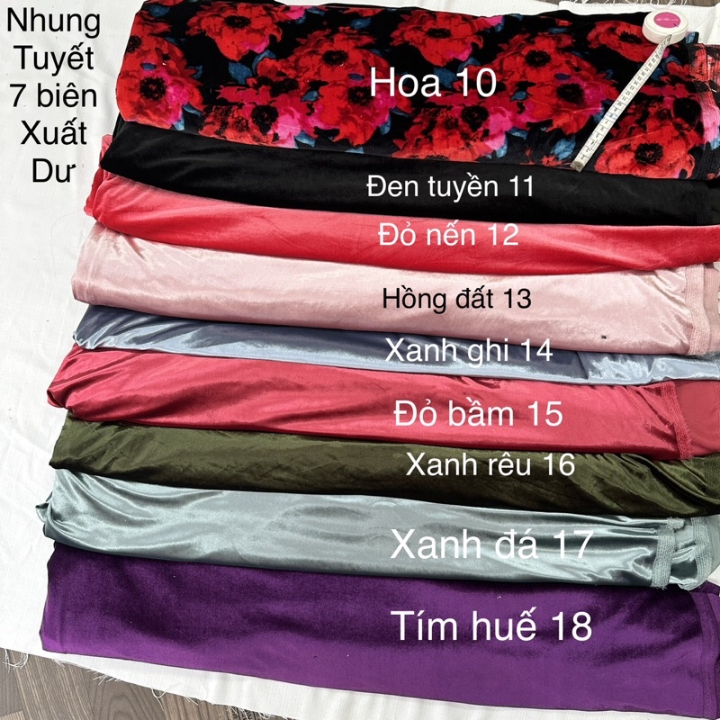 Vải Nhung tuyết 7 biên xuất dư- may váy, bộ, áo dài mùa đông cực đẹp.